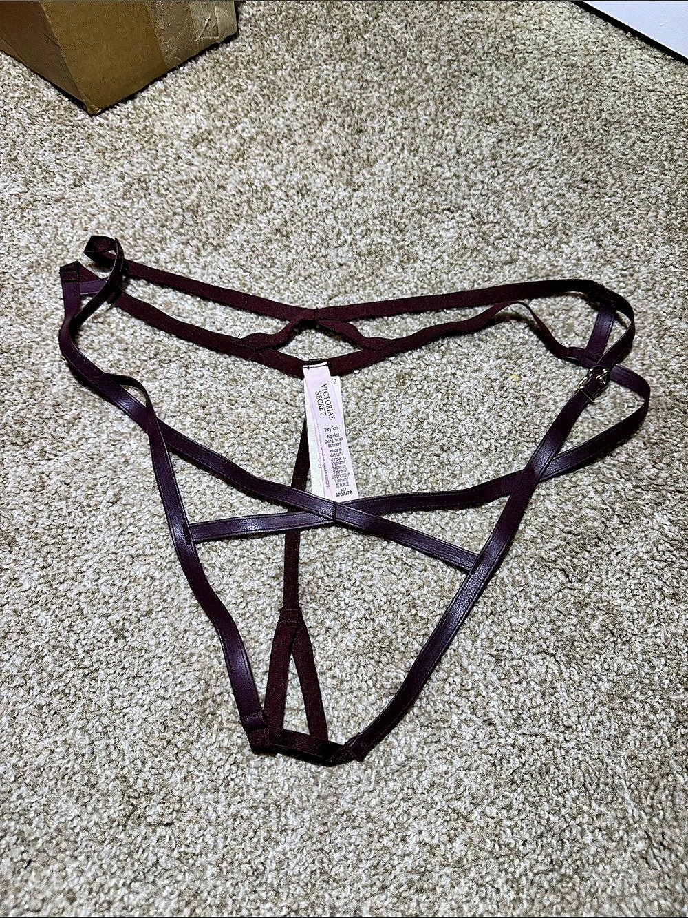 Victoria's Secret Very Sexy Smooth Strappy-Back High-Leg brown Thong Panty size